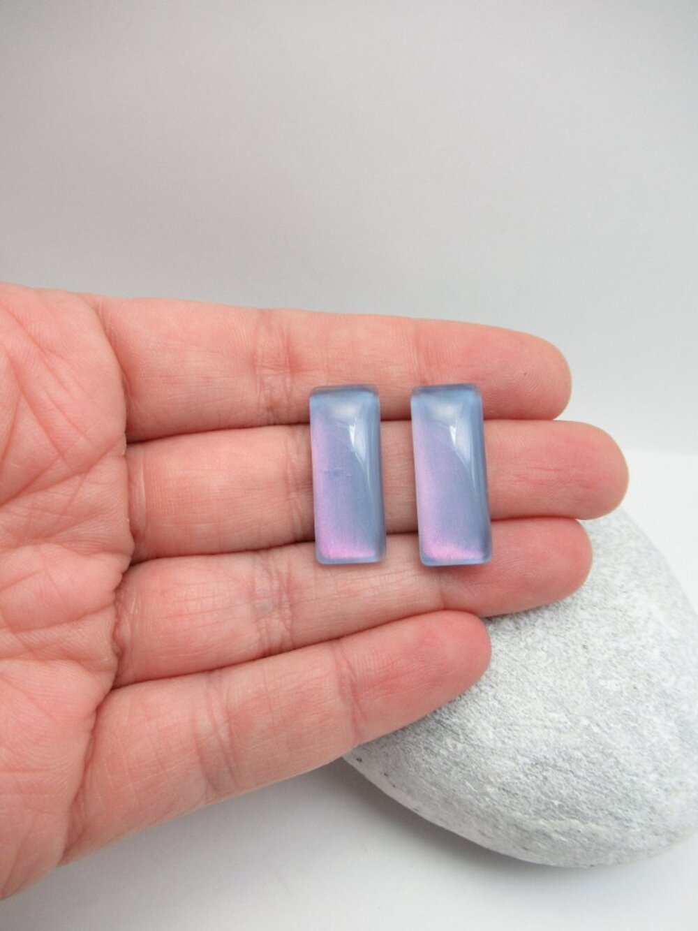 Rectangular cab earrings - Picture 6 of 8